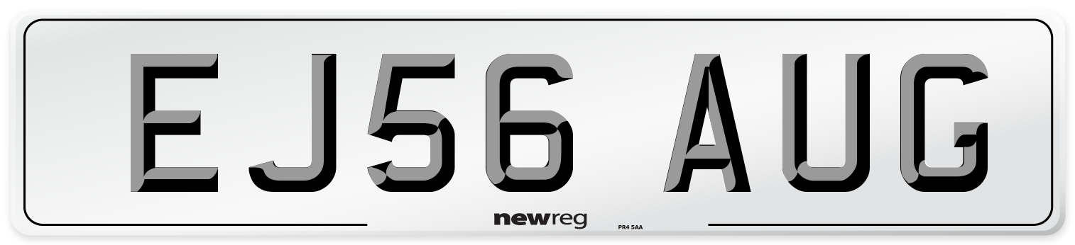EJ56 AUG Number Plate from New Reg